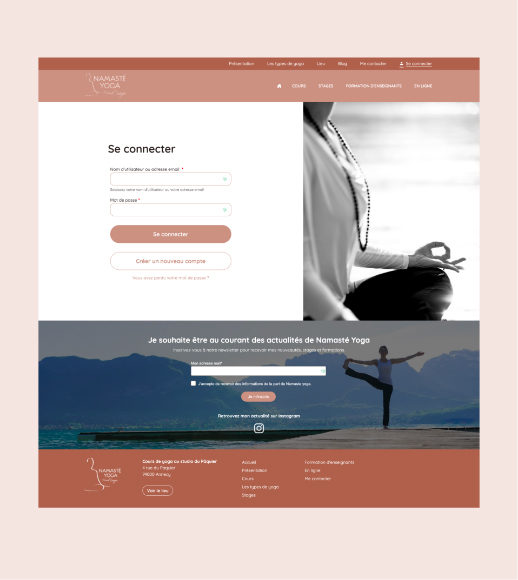 ecran connexion namaste