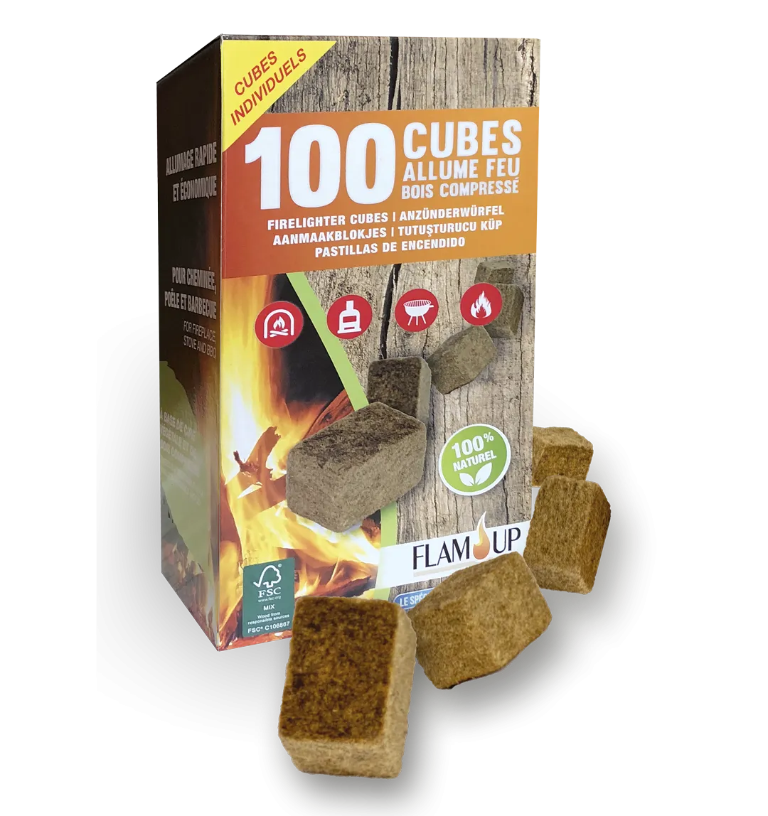100 cubes allume feu packaging